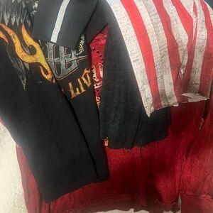 Bundle of Harley Davidson  Graphic Tees with Flame & American Flag Accents in 2x